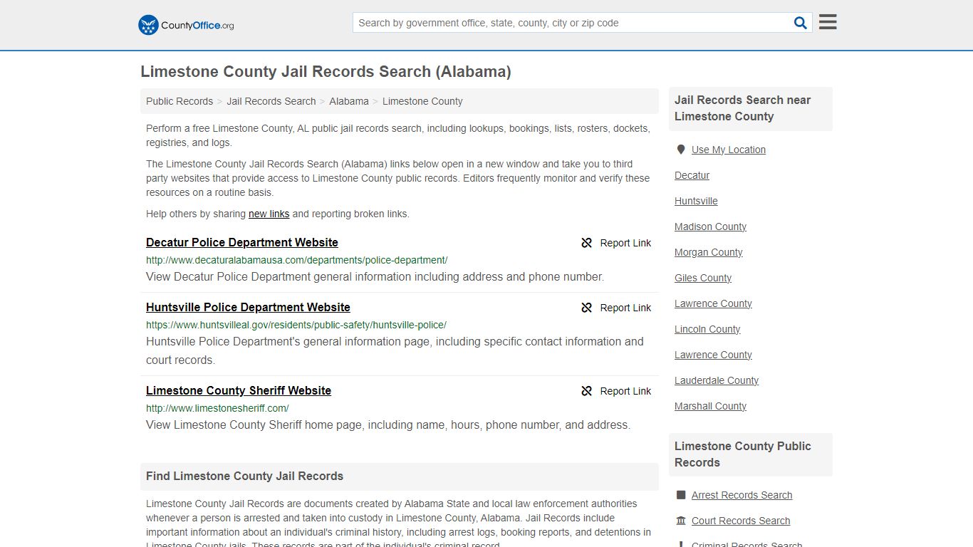 Jail Records Search - Limestone County, AL (Jail Rosters & Records)